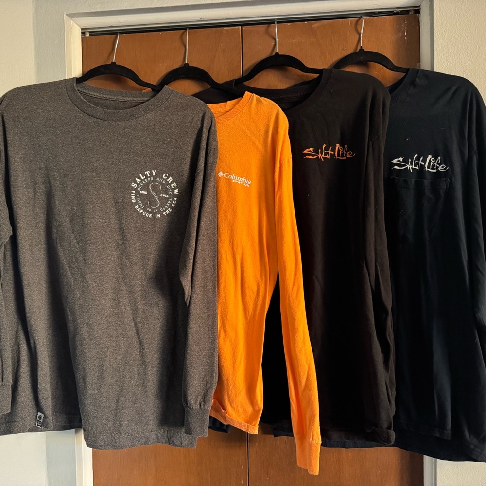 BUNDLE Men’s Large Long Sleeve Shirts T-shirts SALT LIFE COLUMBIA SALTY CREW